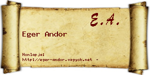 Eger Andor névjegykártya