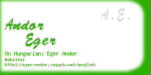 andor eger business card